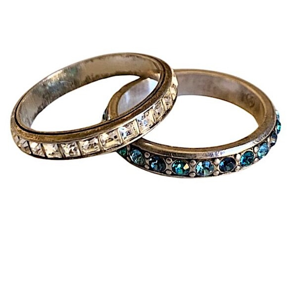 Pair of  Brighton Crystal Voyage Stacking Rings